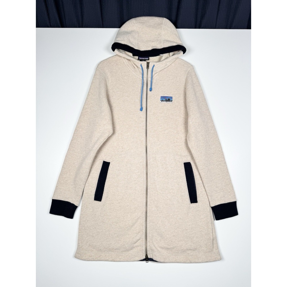+ PATAGONIA Woolie Fleece Parka Hoodie - Biege - Women's Large - Wool Blend